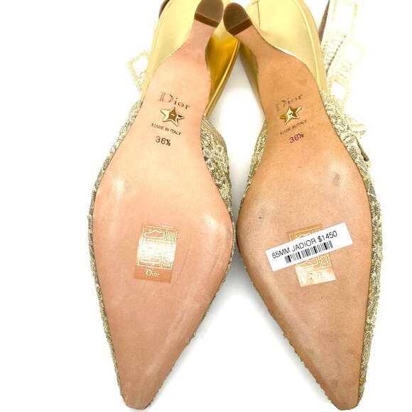 DIOR J'ADIOR Butterfly Macrame Embroidered Slingback Sandals Heels Pumps - Picture 14 of 15